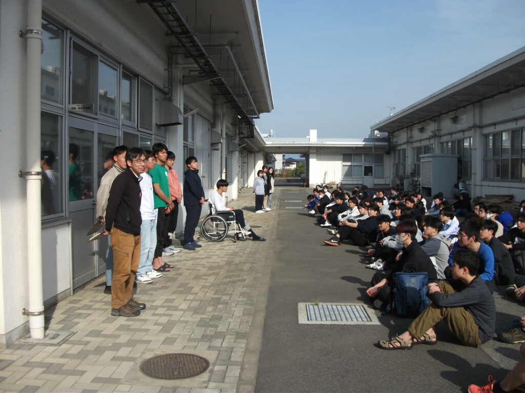 久留米高専学生寮にて避難訓練を実施しました